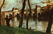 Jean Baptiste Camille  Corot Le Pont de Mantes oil on canvas